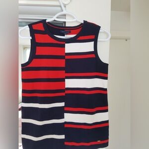 NWT Tommy Hilfiger Striped Sleeveless KnitTop in Red, White, and Black